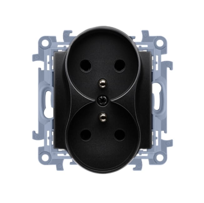 Gniazdo wtyczkowe Simon 10 z uziemieniem podwójne (moduł)